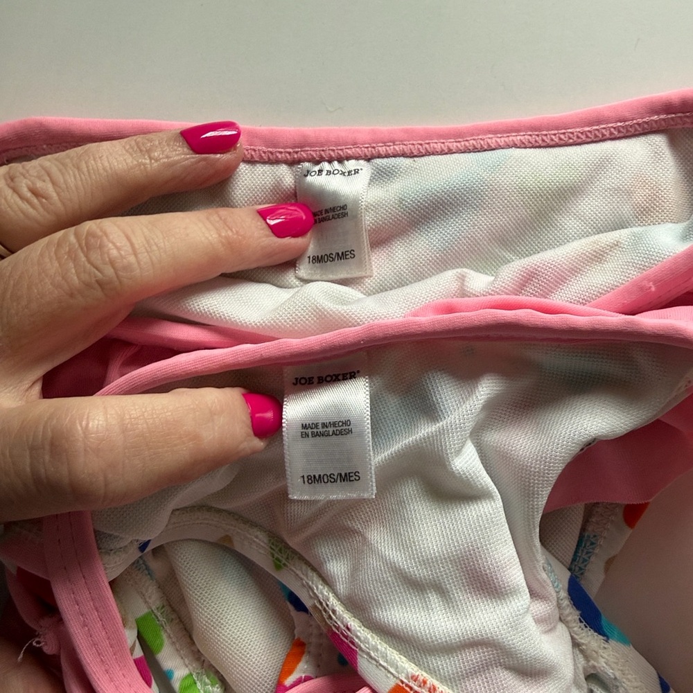 Joe Boxer Pink Ruffle Heart Bikini Set - Picture 3 of 3